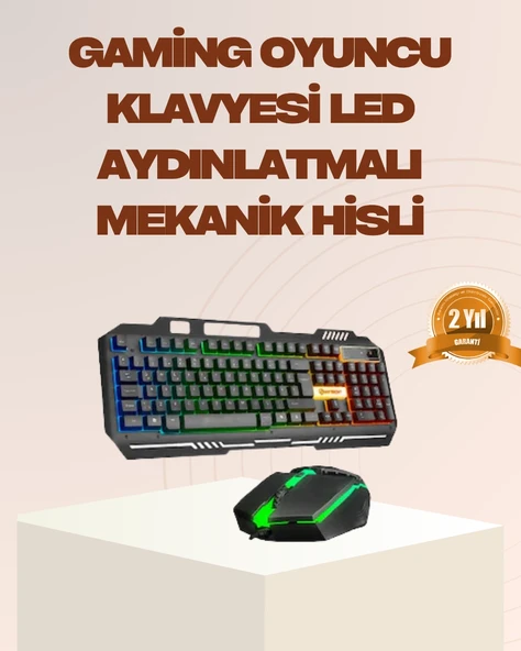 Mekanik LED Gaming Klavye Mouse Seti – Yüksek Tepki ve Ergonomi ürün görseli 1