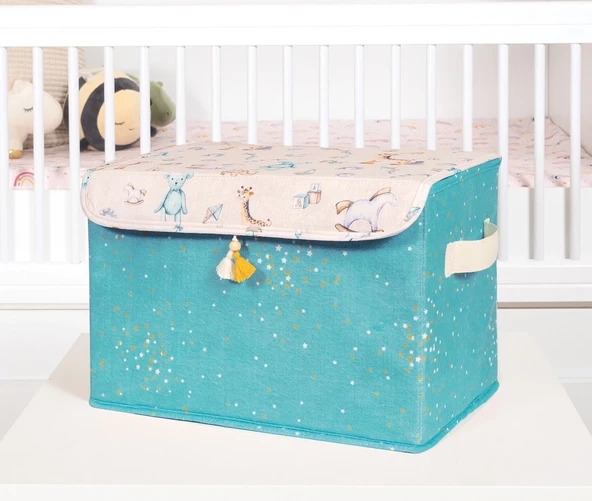 Baby Püsküllü Kapaklı Kutu Düzenleyici Çok Amaçlı Organizer Kutu Maxi Boy (yeşil) 04232 ürün görseli 1