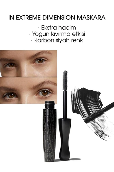 Mascara-In Extreme Dimension 3d Black Lash 13 ml- High Volume Pssn176 Maskara ürün görseli 1