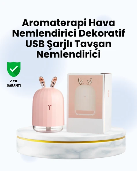 Beyaz Renk Ultrasonik Hava Nemlendirici ve Aromaterapi Difüzörü ürün görseli 1