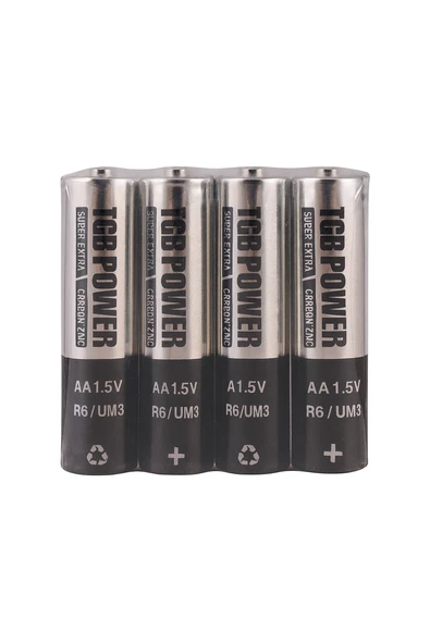 4'lü Kalem Pil AA 1.5V R6 / UM3 – Uzun Ömürlü Karbon Çinko Pil Seti ürün görseli 1