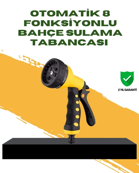Bahçe Sulama Tabancası Hortum Ucu 8 Fonksiyonlu Ayarlanabilir ürün görseli 1
