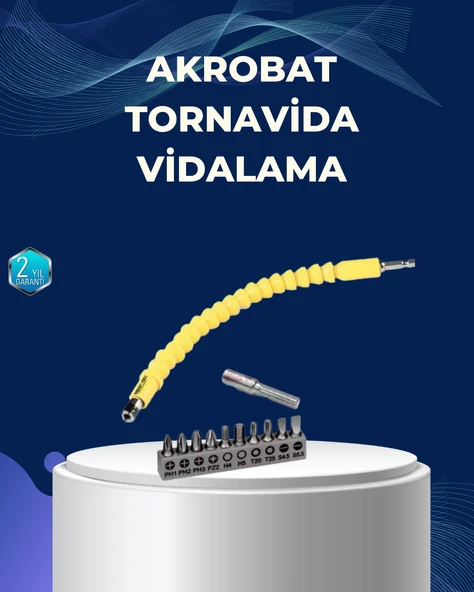 12’li Akrobat Bits Vidalama Seti Esnek Uç Çok Yönlü Kullanım ürün görseli 1