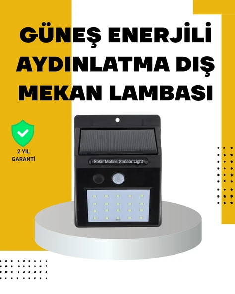 144 LED'li Geniş Aydınlatma Alanına Sahip Güneş Enerjili Güvenlik Lambası ürün görseli 1