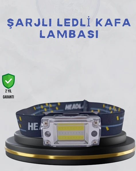 Kompakt LED Kafs Feneri USB Şarjlı Manyetik 2 Işık Modlu 215 Lümen ürün görseli 1