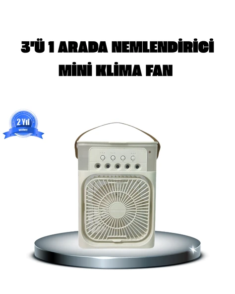 Taşınabilir Mini Klima Fan 3’ü 1 Arada Soğutucu, Nemlendirici ve Gece Lambası ürün görseli 1