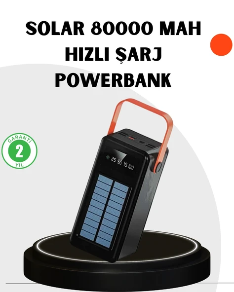 Powerbank Hızlı Şarj Solar Güneş Enerjili Çok Girişli ürün görseli 1