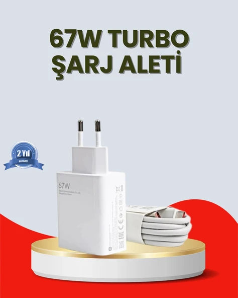 67 Watt Ultra Hızlı Şarj Adaptörü Xiaomi Redmi 9 10 12C Uyumlu ürün görseli 1