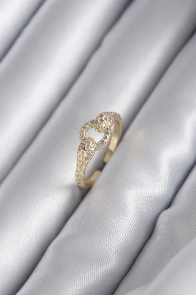 Pirinç Gold Renk Zirkon Taşlı Yılan Model Kadın Yüzük ürün görseli 1