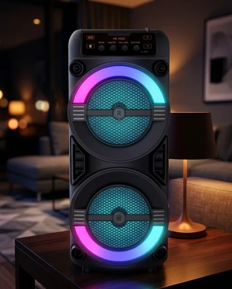 RGB Işıklı Bluetooth Hoparlör Kablosuz Taşınabilir Stereo Speaker ürün görseli 1