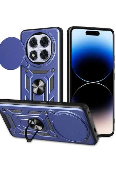 Newface Xiaomi Redmi Note 14 Pro Plus Kılıf Pars Lens Yüzüklü Silikon - Lacivert ürün görseli 1