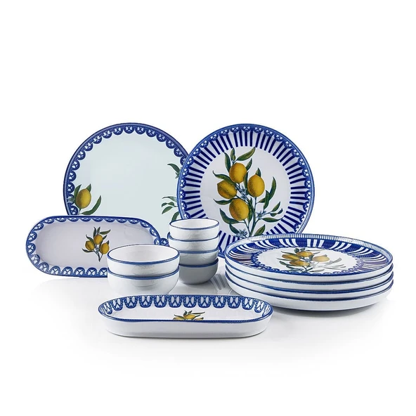 Kütahya Porselen Moderna Lemon Charm 14 Parça 6 Kişilik Kahvaltı Takımı ürün görseli 1