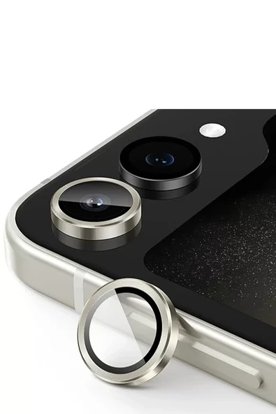 Newface Samsung Galaxy Z Flip 5 Valdez Metal Kamera Lens - Krem ürün görseli 1
