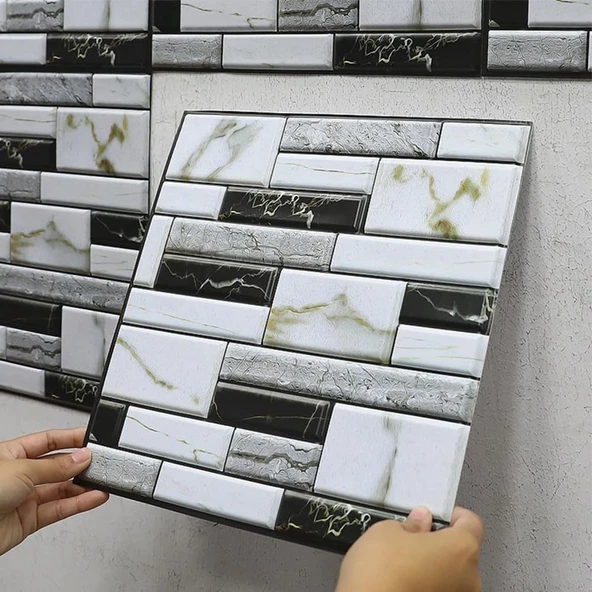 3D Mermer Görünümlü Kendinden Yapışkanlı Duvar Sticker ürün görseli 1