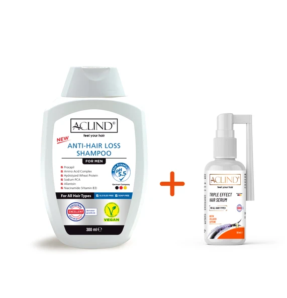 Erkek Saç Dökülme Karşıtı Şampuan & Serum Seti ürün görseli 1