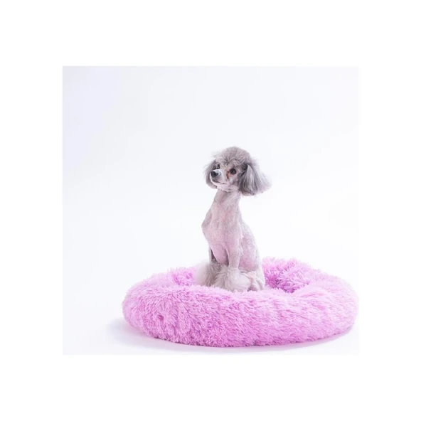Pawstar Lüx Donut Kedi Köpek Yatağı Yıkanabilir Lila 65 cm ürün görseli 1