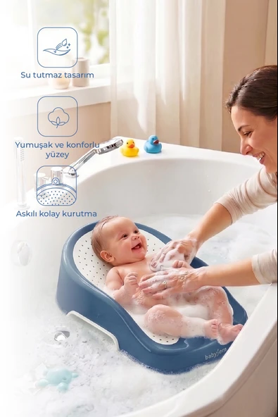 Babyjem Soft Banyo Desteği Bebek Yıkama Yardımcısı İndigo Mavi ürün görseli 1