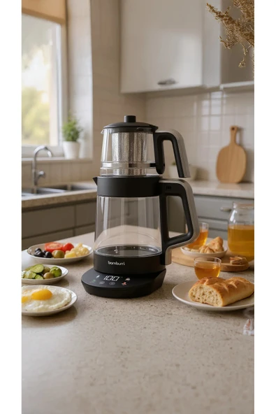 Bambum Zelda Digit 2200W Elektrikli Cam Dijital Çay Makinesi - B6687 ürün görseli 1
