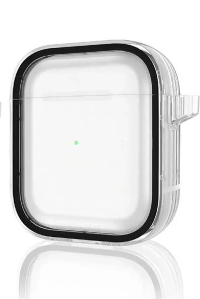 Movenchy Apple Airpods 4 (4.nesil) Shiny Şeffaf Kılıf - Siyah ürün görseli 1