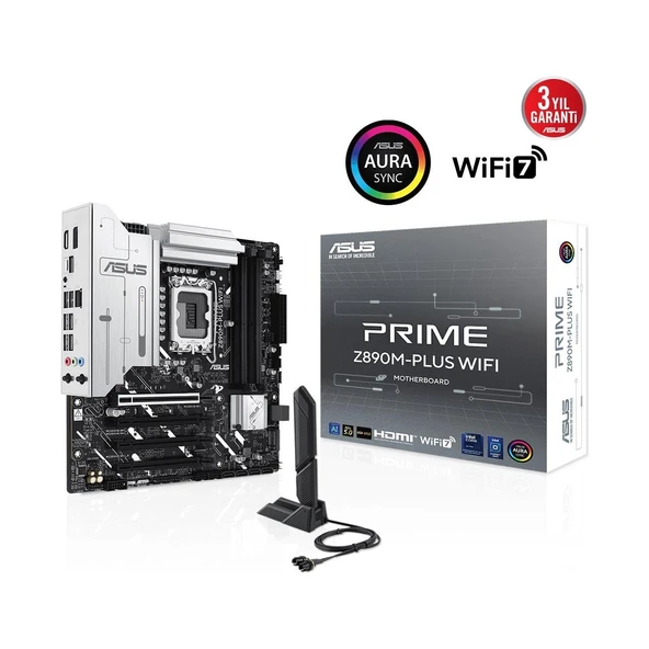 Asus Prime Z890M-PLUS Wi-Fi Intel LGA1851 DDR5 Micro ATX Anakart ürün görseli 1
