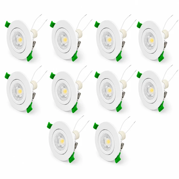 Beyaz LED Spot Seti 10’lu Yuvarlak Kasa 4000K Doğal Beyaz GU10 Ampul Dahil Tak Çalıştır 6,5cm Gömme Tavan Spotu ürün görseli 1