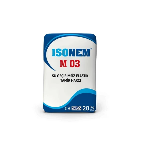 İsonem M03 Su Geçirimsiz Elastik Tamir Harcı 20 Kg Gri ürün görseli 1