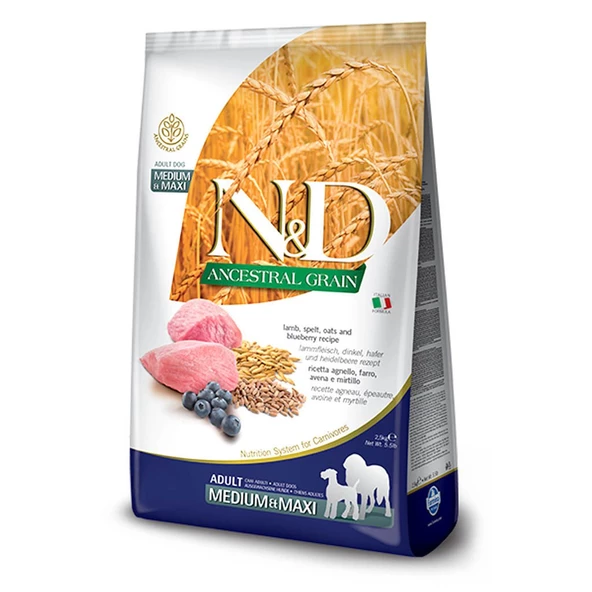 N&D Az Tahıllı Kuzulu Orta-Büyük Irk Yetişkin Köpek Maması 12 KG ürün görseli 1