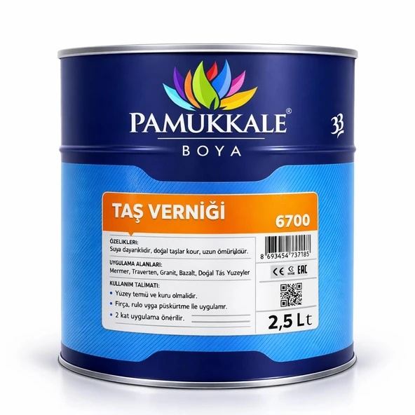 Pamukkale Doğal Taş Vernik Solvent Bazlı Şeffaf 2.5 Lt ürün görseli 1