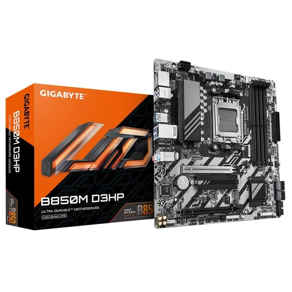 Gigabyte B850M D3HP 4xDDR5 2xM.2 2xDP HDMI Type-C AM5 Soket GAMING Anakart ürün görseli 1