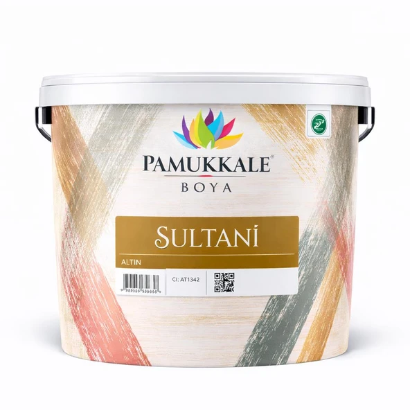 Pamukkale Sultani Su Bazlı Yaldız Boya Metalik Dekoratif Boya 2.5 Lt Altın ürün görseli 1