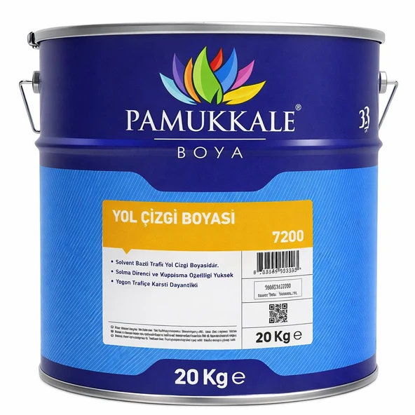 Pamukkale Yol Çizgi Boyası Solvent Bazlı 20 Kg Bayrak Kırmızı Ral 3020 ürün görseli 1