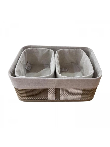 Cooker Dikdörtgen Gri Sepet Seti 3'lü 30x20x12 cm ürün görseli 1