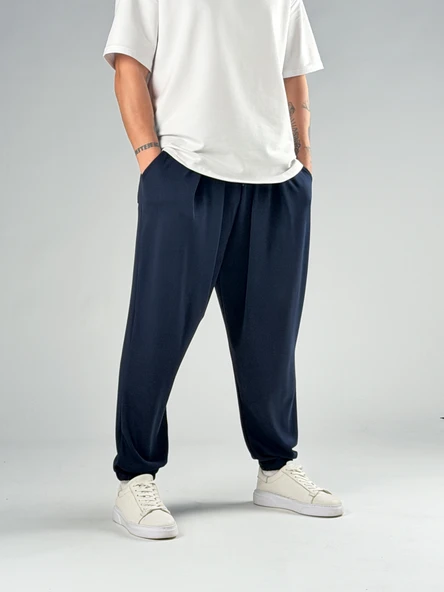 Pileli Lacivert Erkek Jogger Pantolon COC2857 ürün görseli 1