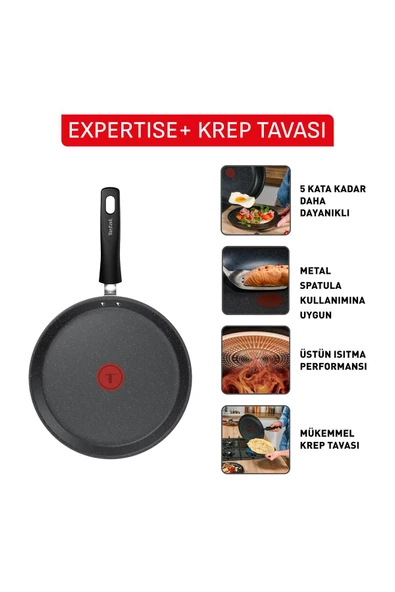 Tefal Expertise 5X Krep Tava - 25 Cm - Resim 4