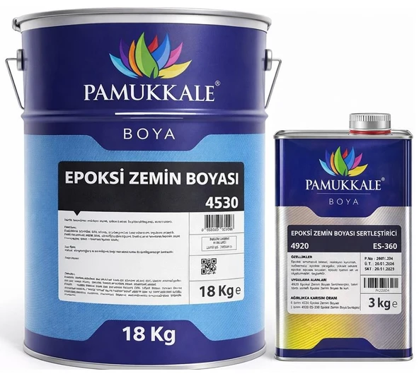 Pamukkale 4530 Solventli Epoksi Zemin Boyası 21 Kg Ral 6027 Açık Yeşil ürün görseli 1