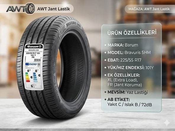BARUM 225/55R17 XL 101Y BRAVURIS ürün görseli 1