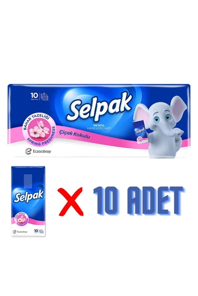 SELPAK SELPAK Mendil 10 Lu Paket - Çiçek Kokulu ürün görseli 1