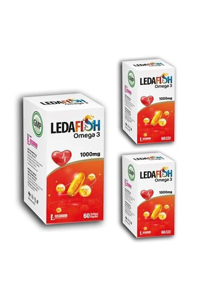LEDAPHARMA LEDAPHARMA Ledafish Omega 3 1000mg 60 Softjel Kapsül X3 Adet ürün görseli 1