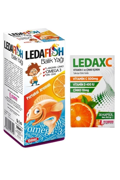 LEDAPHARMA LEDAPHARMA Ledafish Balık Yağı 150 ml + Ledaxc Vitamin C Vitamin D ve Çinko İçeren 30 Kapsül ürün görseli 1