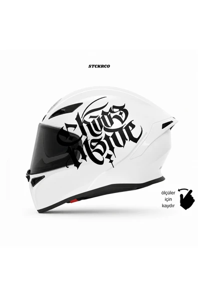 STCKRCO Chaos Inside Kask Stickerı | Motor Kask Yanı Sticker | Chaos Inside Motosiklet Sticker | Chaos Inside Sticker Siyah ürün görseli 1