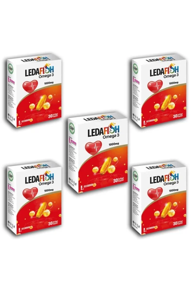 LEDAPHARMA LEDAPHARMA Ledafish Omega 3 1000mg 30 Softjel Kapsül X5 Adet ürün görseli 1
