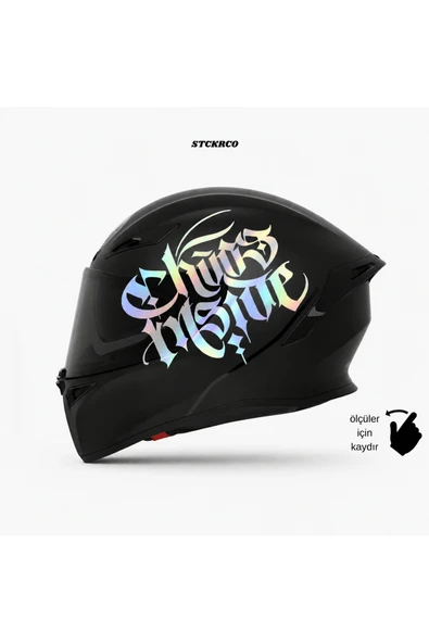 STCKRCO Chaos Inside Kask Stickerı | Motor Kask Yanı Sticker | Chaos Inside Motosiklet Sticker | Chaos Inside Sticker Hologram ürün görseli 1