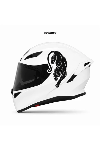 STCKRCO Panter Kask Stickerı | Motor Kask Yanı Sticker | Panter Motosiklet Sticker | Panter Sticker Siyah ürün görseli 1