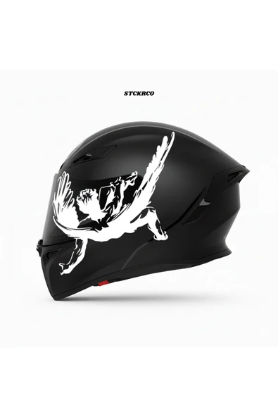 STCKRCO Fallen Angel Kask Stickerı | Motor Kask Yanı Sticker | Fallen Angel Motosiklet Sticker | Fallen Angel Sticker Beyaz ürün görseli 1