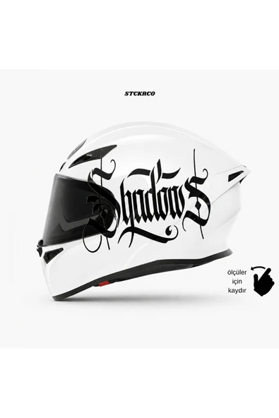 STCKRCO Shadow's Kask Stickerı | Motor Kask Yanı Sticker | Shadow's Motosiklet Sticker | Shadow's Sticker Siyah ürün görseli 1