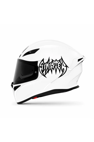 STCKRCO Sinister Kask Stickerı | Motor Kask Yanı Sticker | Sinister Motosiklet Sticker | Sinister Sticker Siyah ürün görseli 1