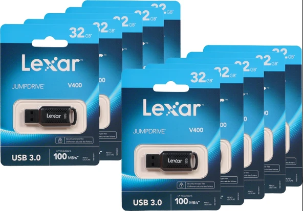 Lexar Jumpdrive 32gb V400 USB 3.0 Flash Bellek 10LU paket ürün görseli 1