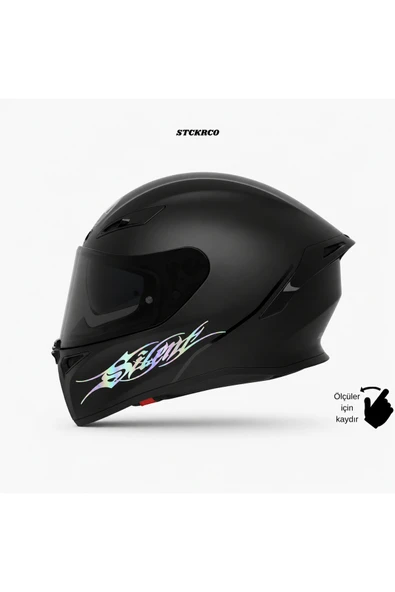 STCKRCO Silent Yazı Sticker | Silent Kask Stickerı | Kask & Grenaj Uyumlu Premium Sticker | Yazılı Kask Stickerı Hologram ürün görseli 1