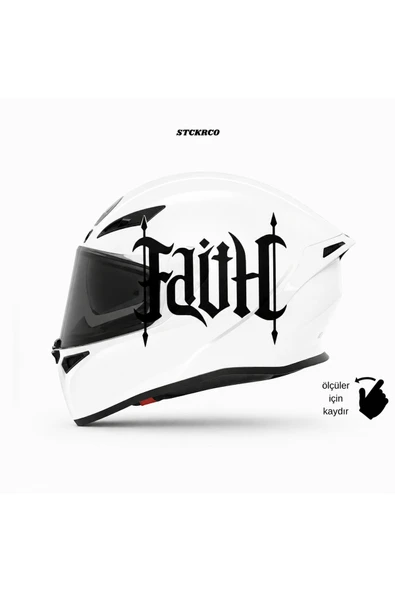 STCKRCO Faith Kask Stickerı | Motor Kask Yanı Sticker | Faith Motosiklet Sticker | Faith Sticker Siyah ürün görseli 1