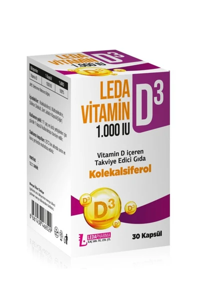 LEDAPHARMA LEDAPHARMA Vitamin D3 1000'ıu 30 Kapsül ürün görseli 1